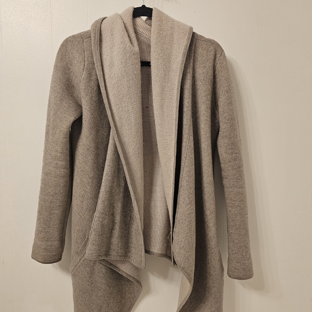 Margaret O'Leary Taupe Open Front Cardigan